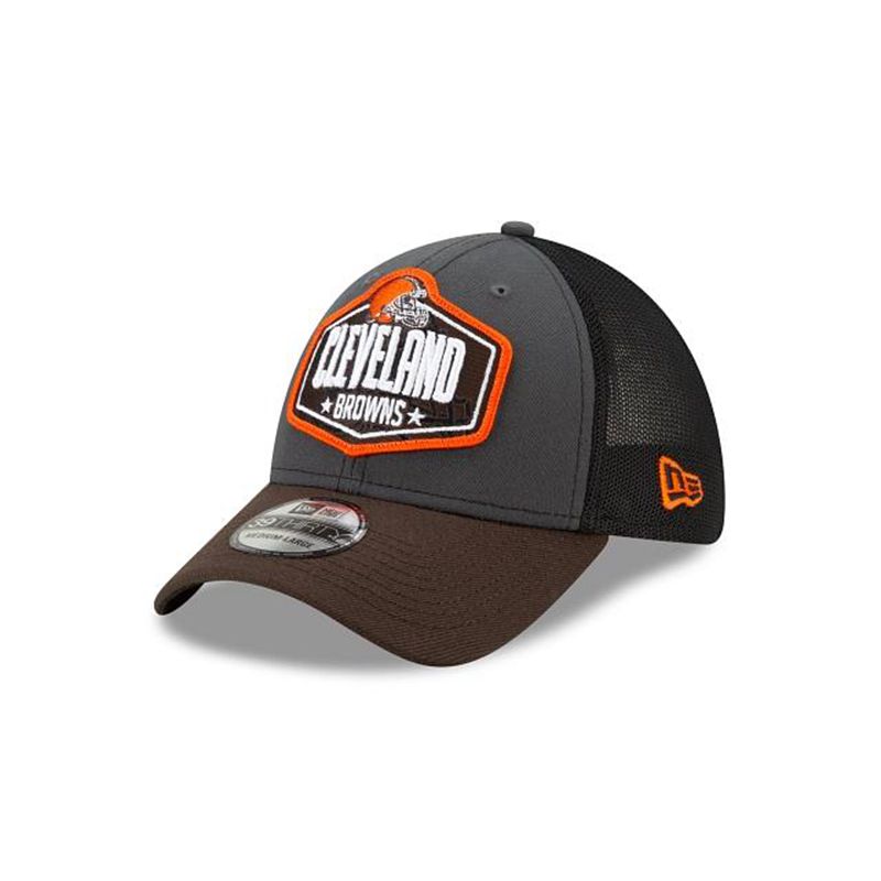 NFL Cleveland Browns Draft 39Thirty Stretch Fit (HGM7436) - Grey New Era Caps